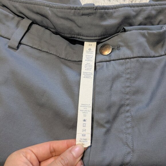 Lululemon Gray Commission Pants Classic Qwick Chino Size 34 x 30 - Picture 5 of 9